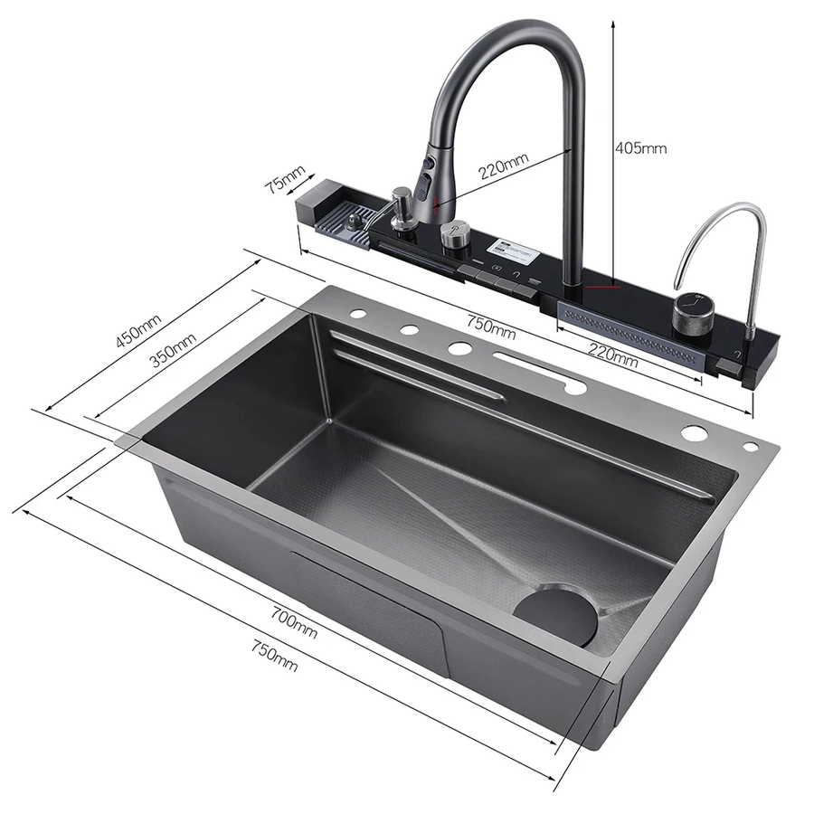 NeoSink Smart Multifunctional Kitchen Sink with LED Digital Display